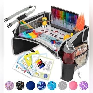 NEW- PILLANI Snack & Play Kids Travel Tray for Car, Airplane, or Stroller